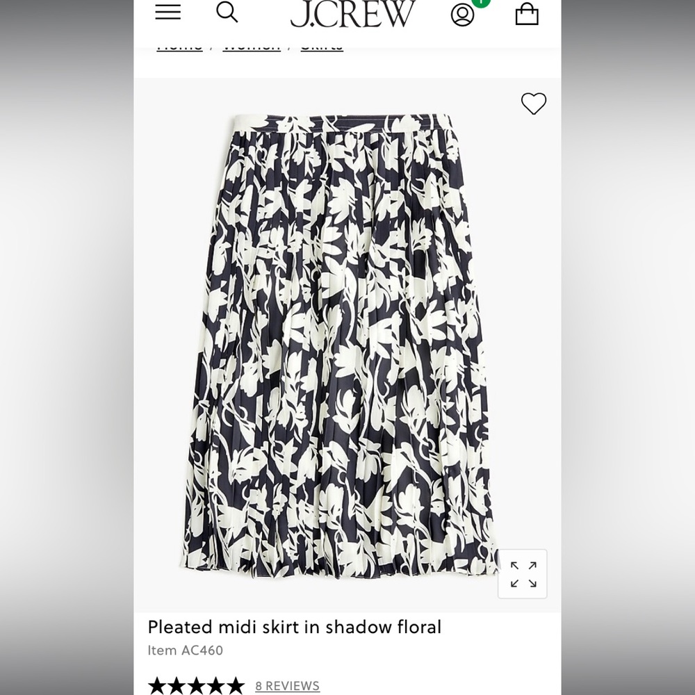 JCrew floral midi skirt. NWT. 8